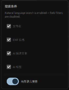 自然语言搜索开关与条件面板
